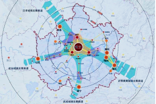 武汉都市圈也将迎来扩大,将有多条铁路延伸至鄂州,黄冈等城市