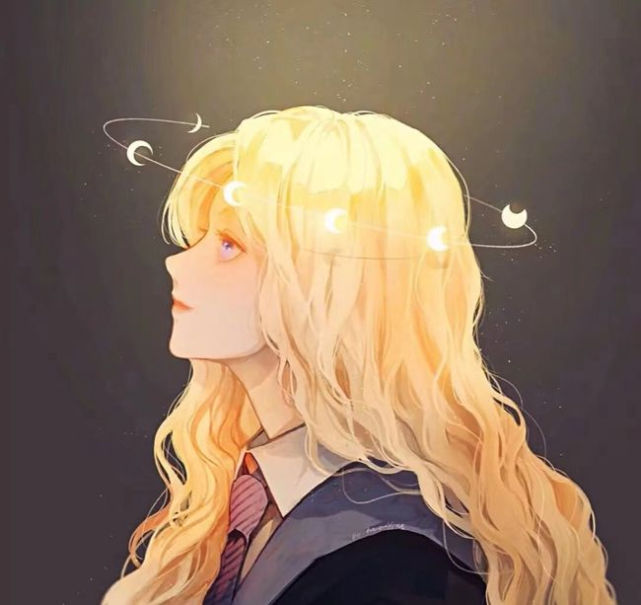 动漫女头|漫画系橙黄色动漫女生头像