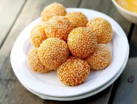 牢记1个小技巧,麻团不开裂不回缩|油炸|麻团|炸麻团|白芝麻|粘米粉|细