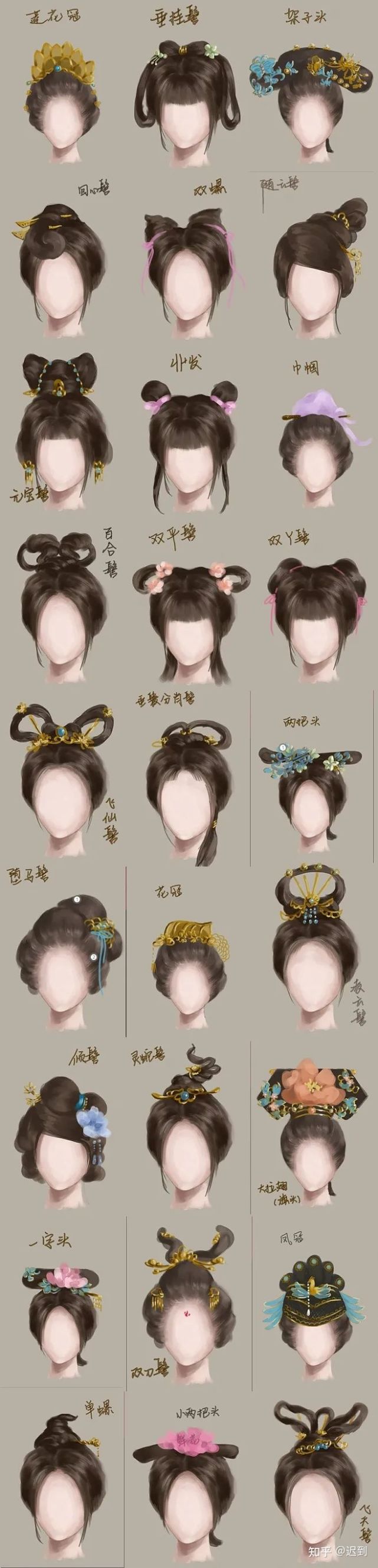 古代女子发髻名称|葫芦|百花|朝月|如意|凌云髻