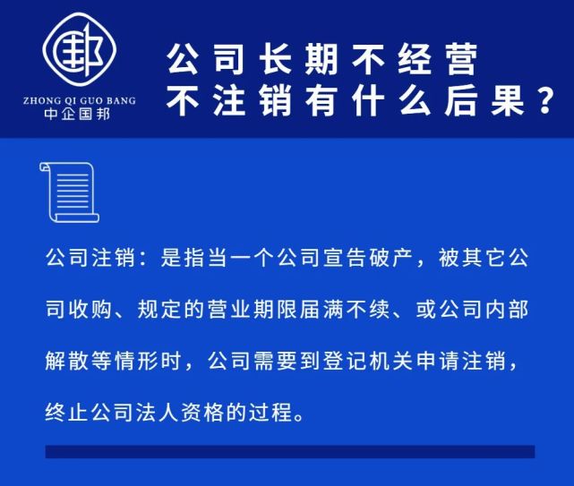 一图了解:公司长期不经营不注销有什么后果?
