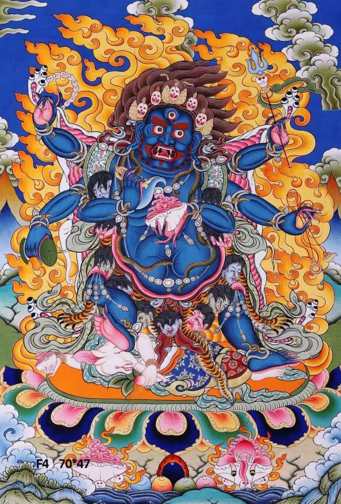 大黑天又称玛哈噶拉,是梵语的音译,藏名为滚波恰珠巴,据言为大日