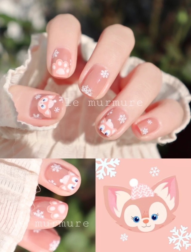 迪士尼美甲限定奶乎乎玲娜贝儿手绘美甲