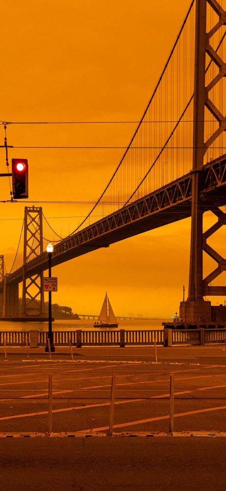 橙色调风景图片手机壁纸