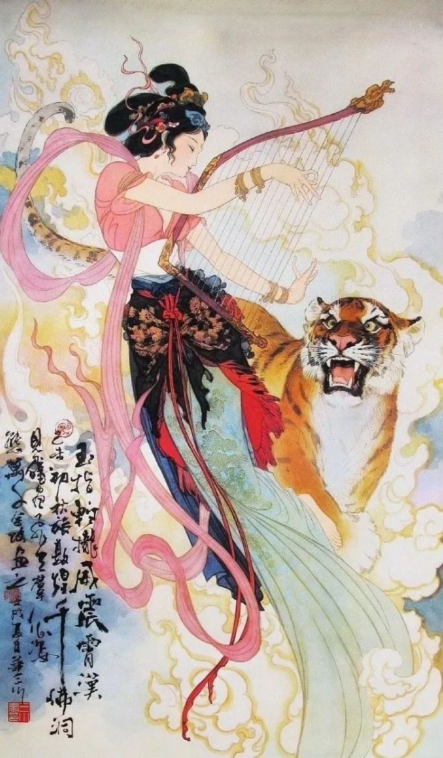 玉指轻拢 威震霄汉华三川(1930-2004),现当代杰出的工笔人物画家,以其