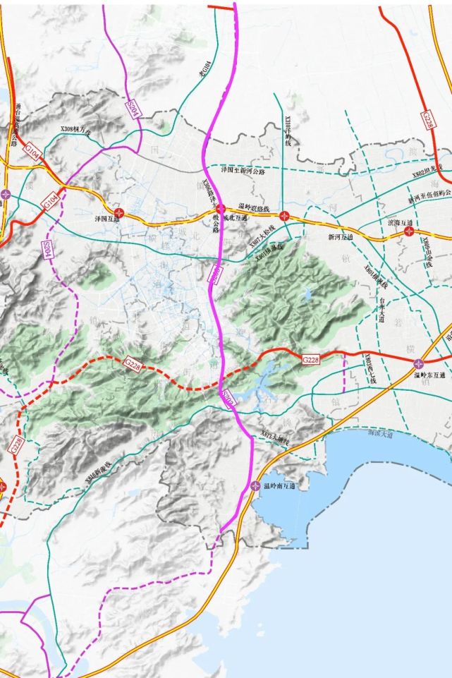 s203(鄞州至玉环公路)温岭段新增加的204省道是利用104国道改移至大溪