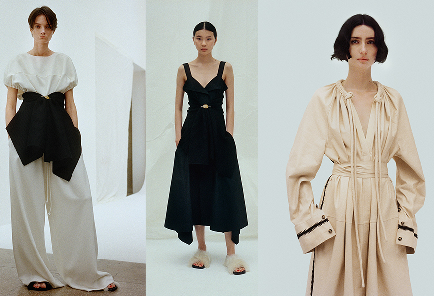 增加了不少的柔美的气质,服装以更为考究的裁剪,着重强调的针织,来