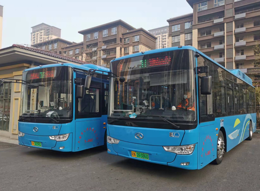 六安纯电动公交蓝装上新啦