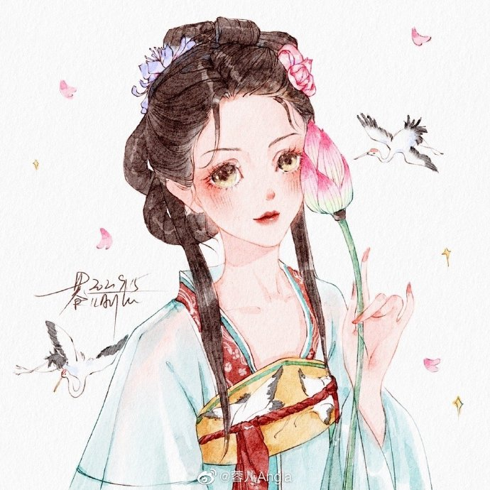 水彩少女美美哒画师蓉儿angla