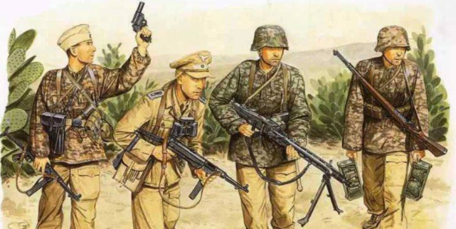 二战德国非洲军团士兵图