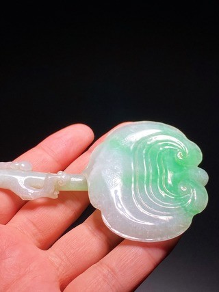 清朝翡翠灵芝如意