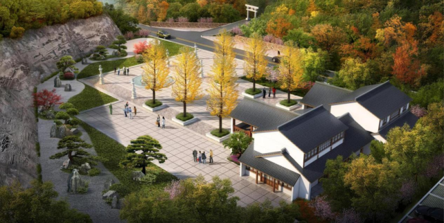 项目设计集散和休闲于一体的集散中心,建设集散广场