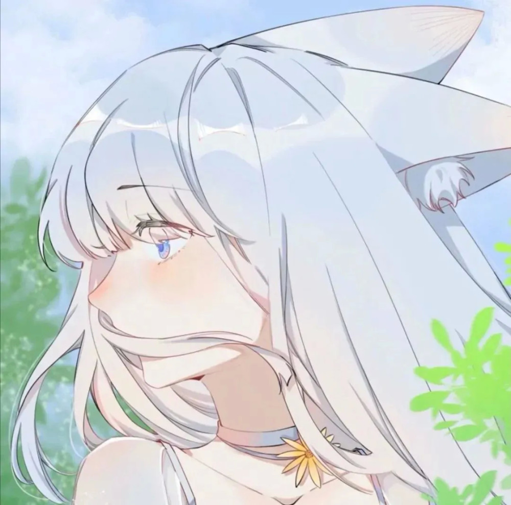 绝绝子的白发系头像