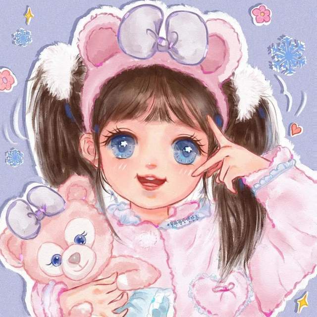 超美超可爱的手绘女生闺蜜头像