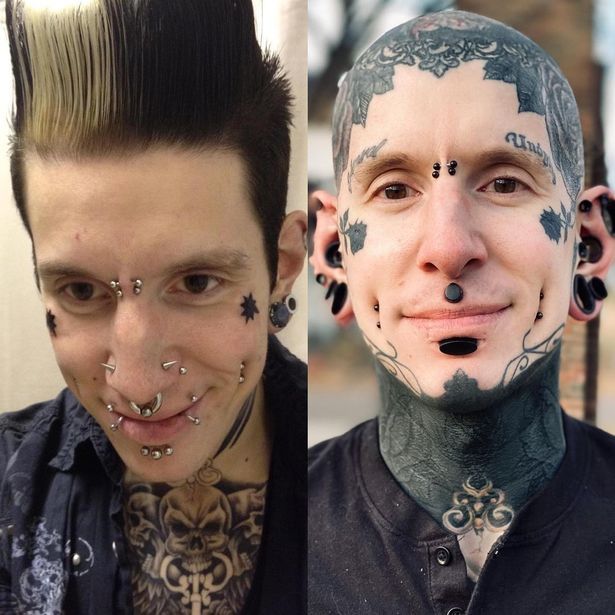 加拿大男子痴迷纹身,历经13年,几乎全身"涂黑"包括敏感区域_腾讯新闻