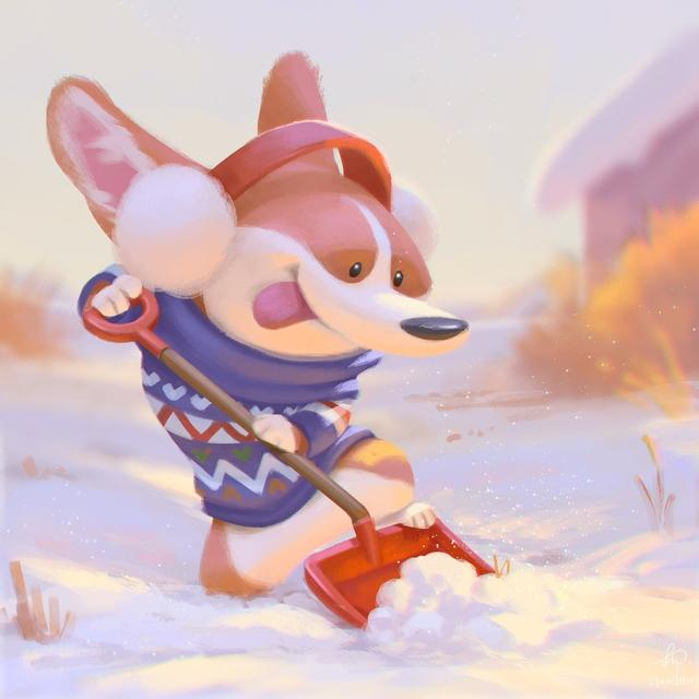 插画师lynn chen笔下的小短腿柯基,蠢萌可爱