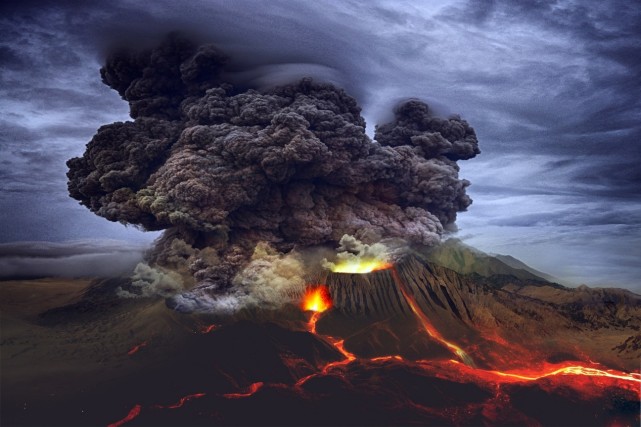 火山爆发图片唯美图片