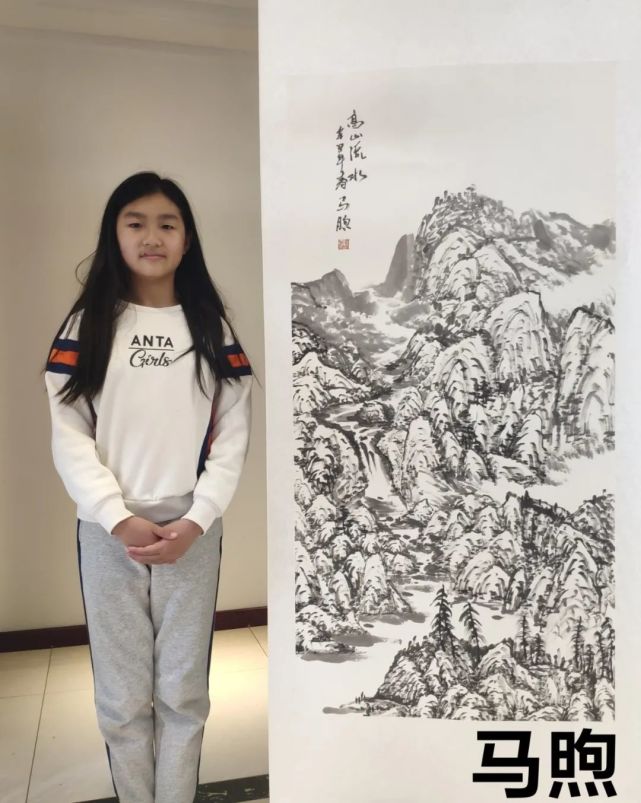 马煦李晨浩杨璐琪董雅君四少年国画作品欣赏