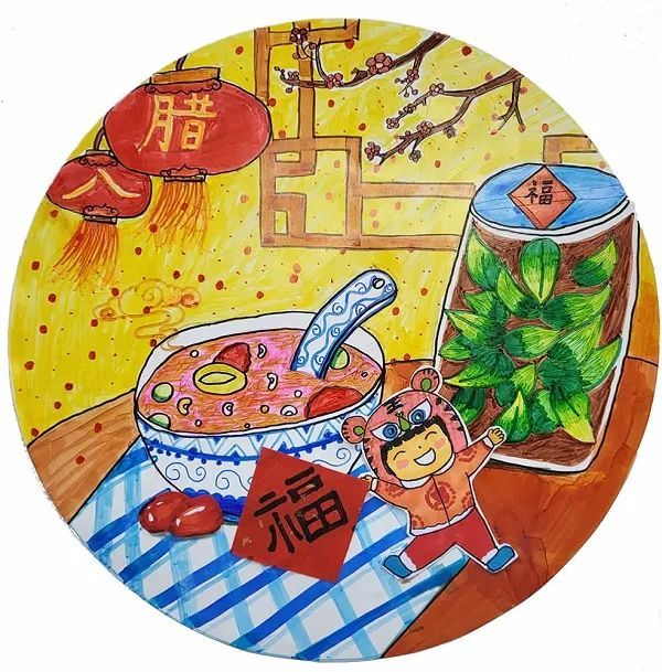 把年味儿放到画里看小画师如何用画笔迎新年