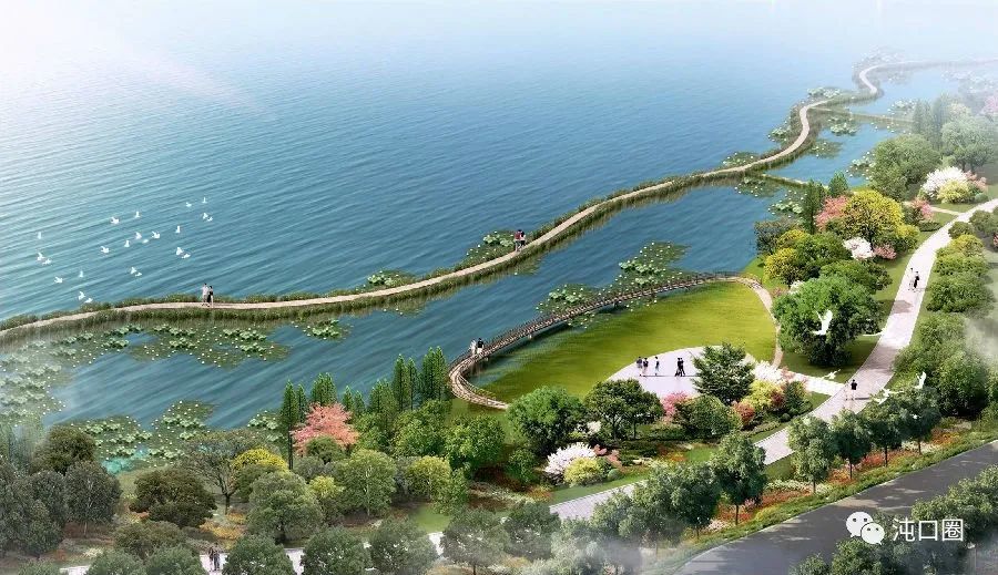 沌口南太子湖北岸公园月底将完工效果图vs实景来了