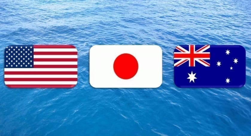 美日国旗同框图片