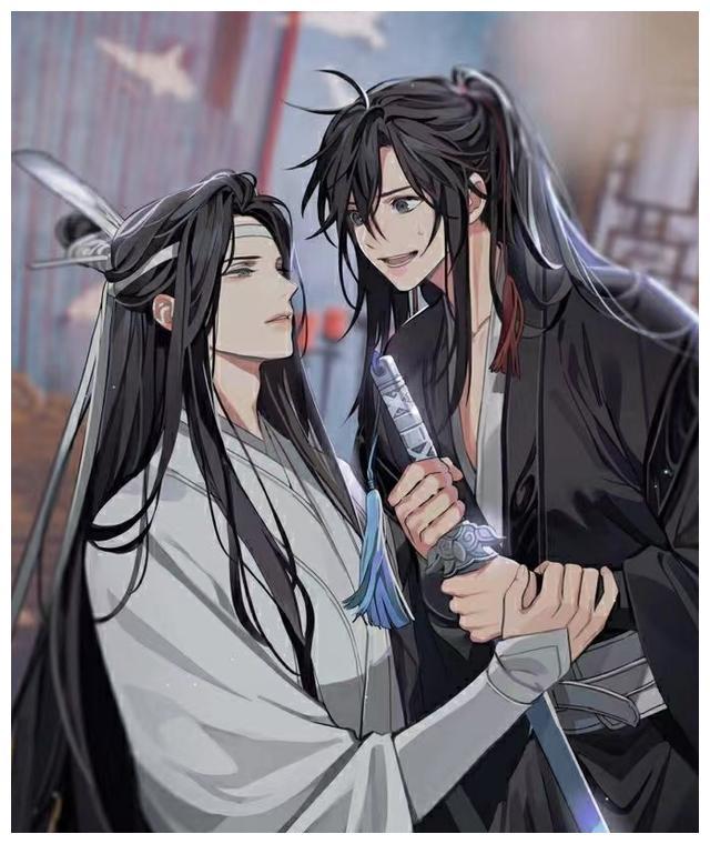 蓝忘机摸着他的头把他放开,又拿出两根烟花燃上.