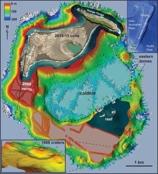 汤加火山卫星地图图片