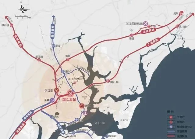 广湛高铁是国家"八纵八横"高速铁路网中时速350公里沿海客运大通道的