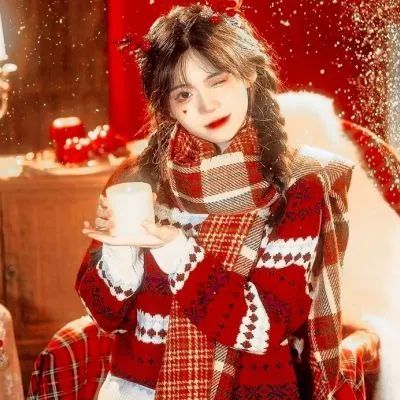2022个性新年喜庆头像女生闺女头像新年红色头像