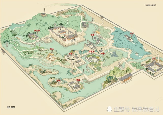 红楼梦里的大观园到底是什么样子看这2张全景图就知道了