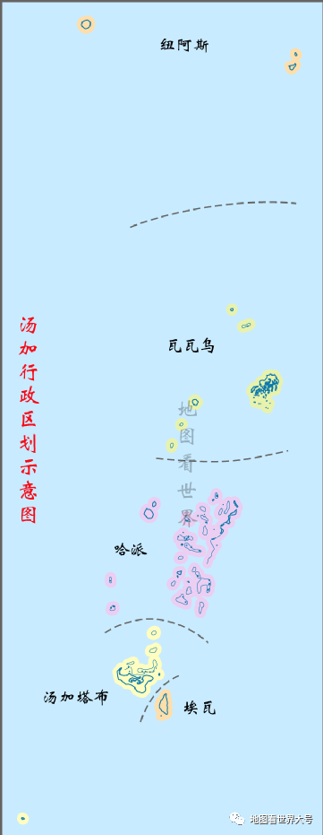 (2)湯加由湯加塔布,哈派,瓦瓦烏3組群島,共172個島嶼組成,行政上劃分