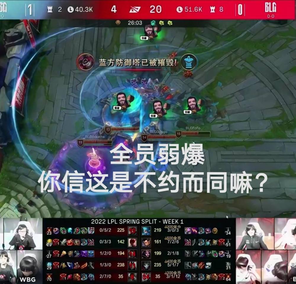 blg翻盘wbg获胜后全队亮出弱爆表情shy哥当场蚌埠住了