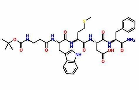 c 端四肽活性序列的五肽藥物,為增加分子穩定性而加入β-丙氨酸取代基