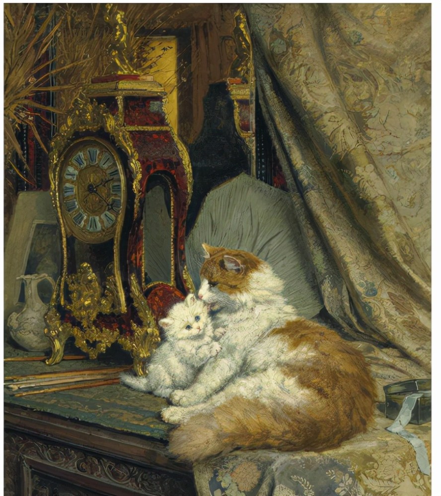 荷兰女画家henri05tteronner笔下活灵活现的猫咪