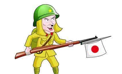 其实,班长的刺刀上面挂的是日本的军旗,而这些士兵所挂得旗子只不过是