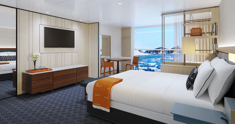 游轮内部依旧延续标志性的斯堪的纳维亚式设计风格,增加了专为探险