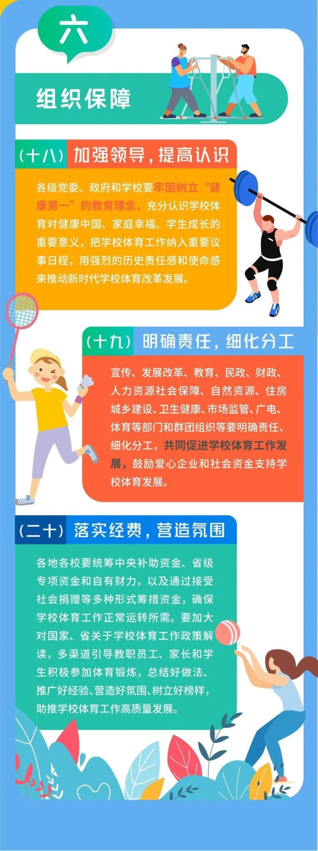 一图读懂关于全面加强和改进新时代学校体育工作的实施意见