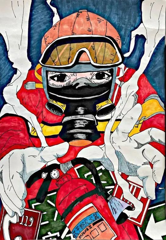 "我是小小消防员"漫画,插画,海报设计文稿音,视频征稿活动是消防安全