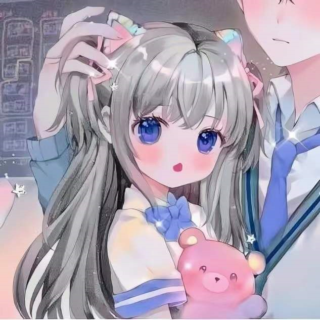 微信头像学院风格动漫情侣头像青涩可爱的味道啊