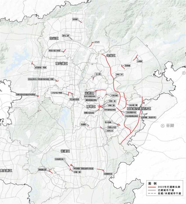 其中雲巖區2條,南明區3條,雙龍6條,觀山湖區2條,白雲區1條,高新區2條