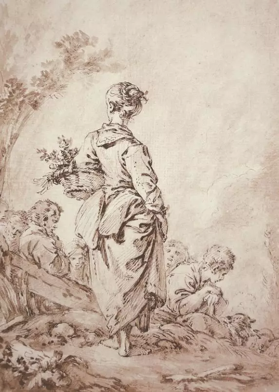 欧洲艺术家洛可可派代表弗朗索瓦·布歇素描作品欣赏