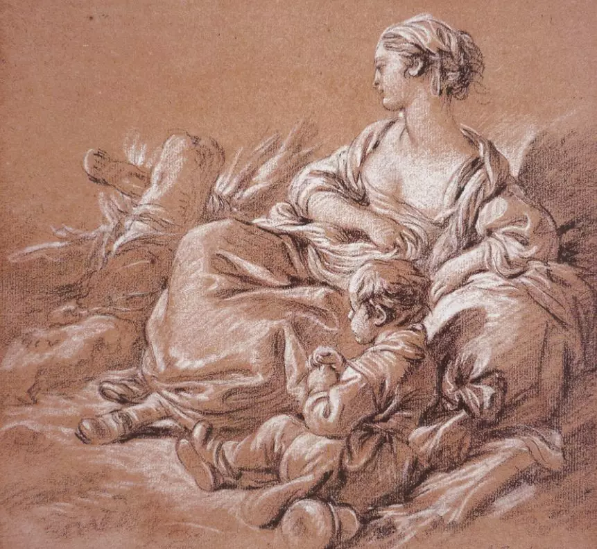 欧洲艺术家洛可可派代表弗朗索瓦·布歇素描作品欣赏