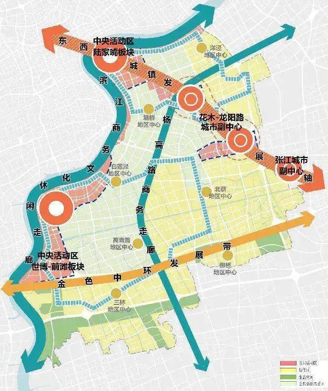 的东西向城市发展轴,而川沙片区的位置,处在上海东西向城市发展主轴上