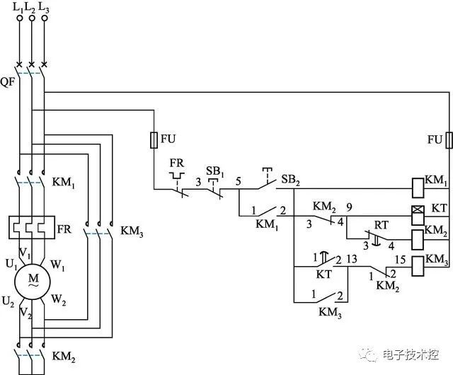 在這個電路中自耦變壓器專供啟動時降壓之用.