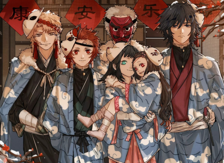 画师绘制九柱全家福,风柱成团宠,音柱男友力爆棚_腾讯新闻