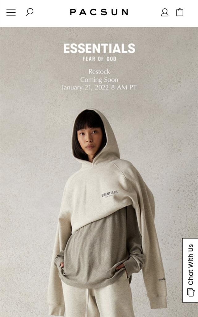 大货量补货敬畏上帝essentials官网又上架要跌破原价