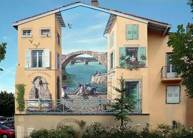 以假乱真的写实墙绘_腾讯新闻