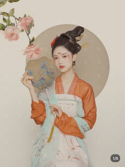 云髻峨峨修眉联娟古风美女古典美女仕女图