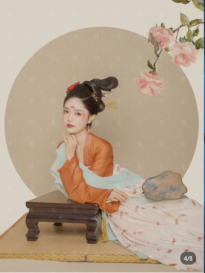 云髻峨峨修眉联娟古风美女古典美女仕女图