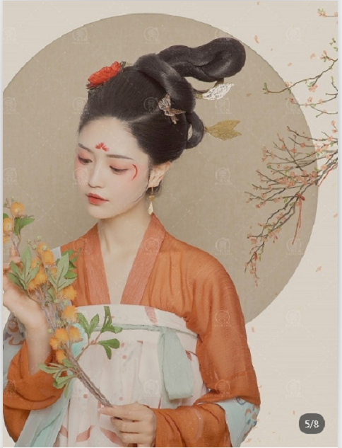 云髻峨峨修眉联娟古风美女古典美女仕女图